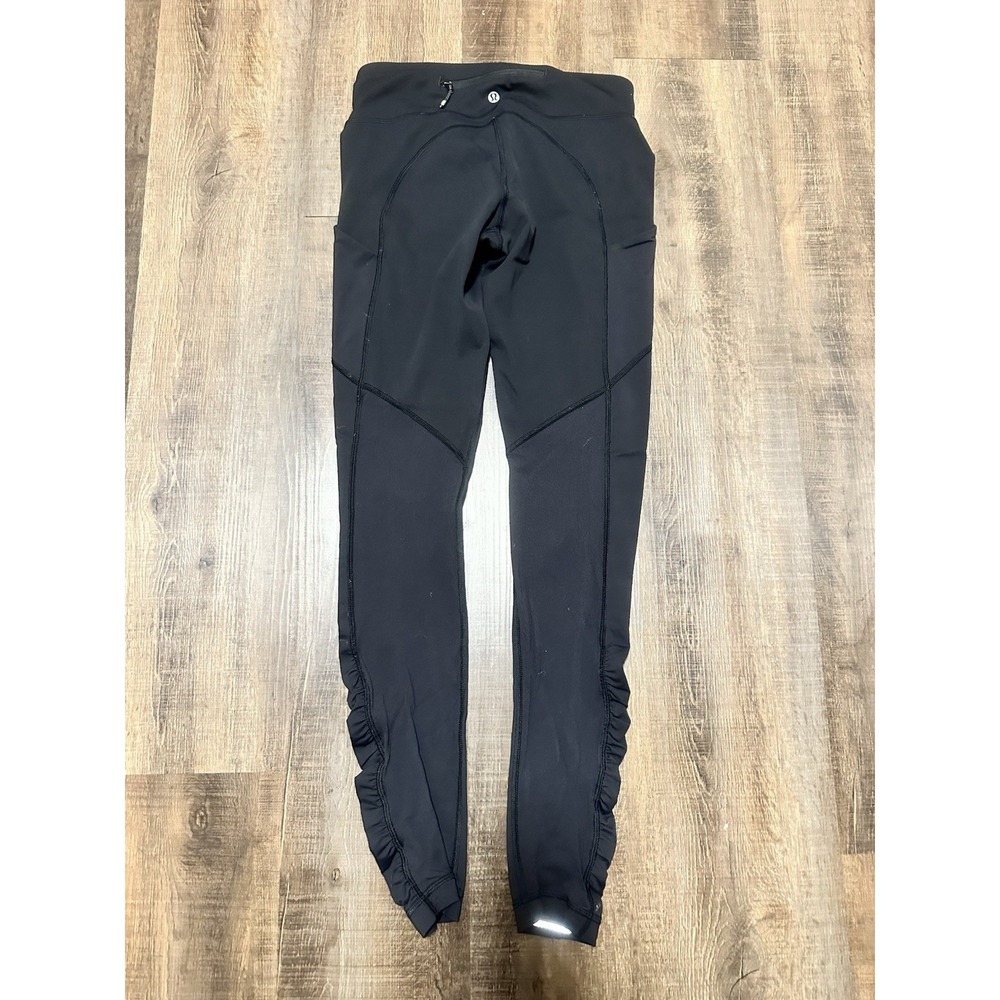 Lululemon Black Leggings Rouched Ankle Size 6